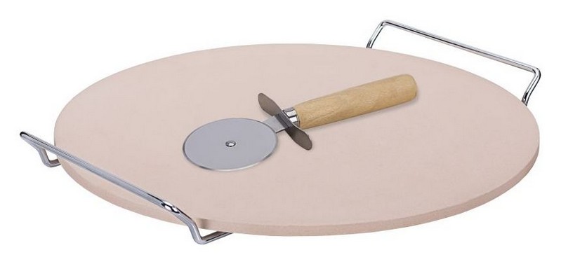 MPM SKP-1 pizzakő pizza sütőkő és szeletelő készlet 33cm