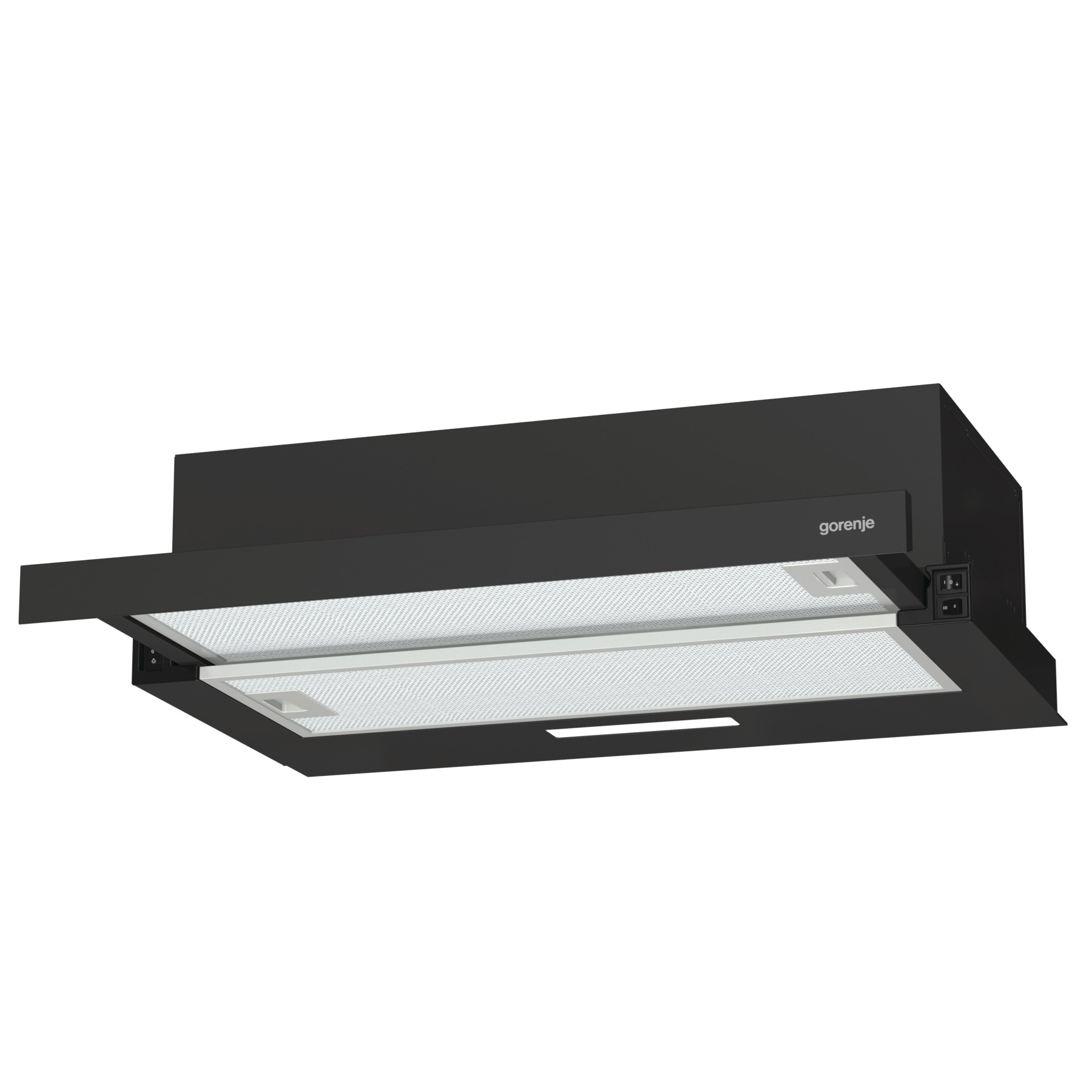 Gorenje TH60E3B fekete beépíthető teleszkópos konyhai elszívó, 60 cm széles
