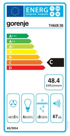 Gorenje TH60E3B fekete beépíthető teleszkópos konyhai elszívó, 60 cm széles