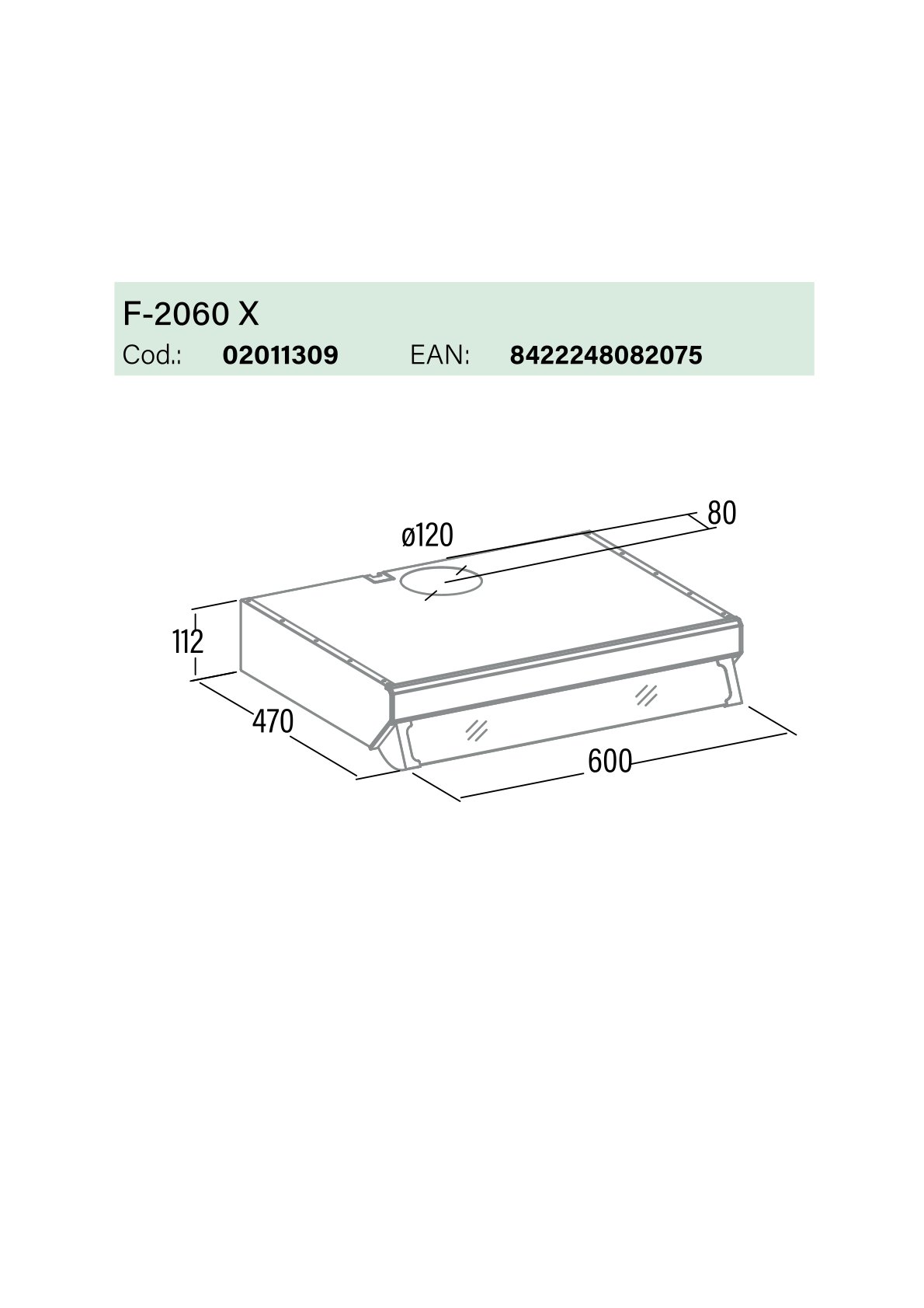 CATA F-2060 BK/L FEKETE 60cm konyhai elszívó mosható fém zsírszűrővel 