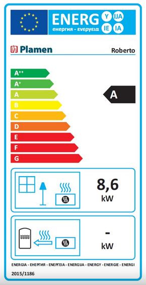 Plamen Roberto öntöttvas kandalló stílusos és eredeti dizájnnal, öntvény tűztérrel, külső levegő csatlakozás, 8.6kW 