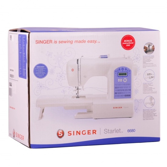 Singer 6680 Starlet varrógép asztallal, 80 öltésminta, akár 6,5 mm széles öltések. LCD kijelző