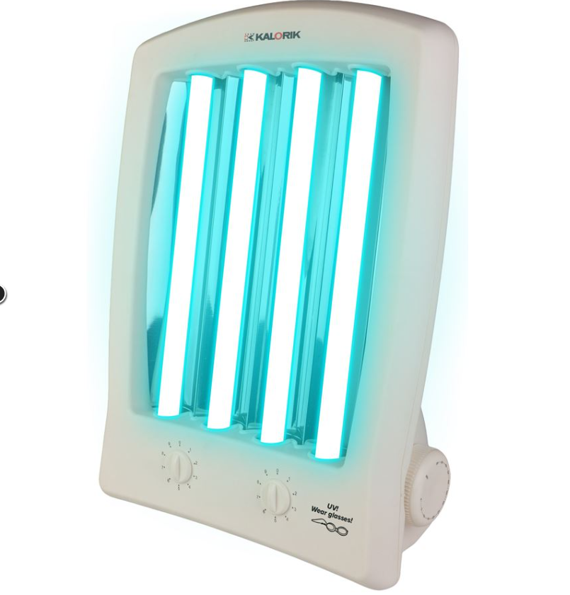 KALORIK TKG GB 1004B MINI SZOLÁRIUM fehér, egyedi kialakítás 4 UVA csővel, Németországban gyártva