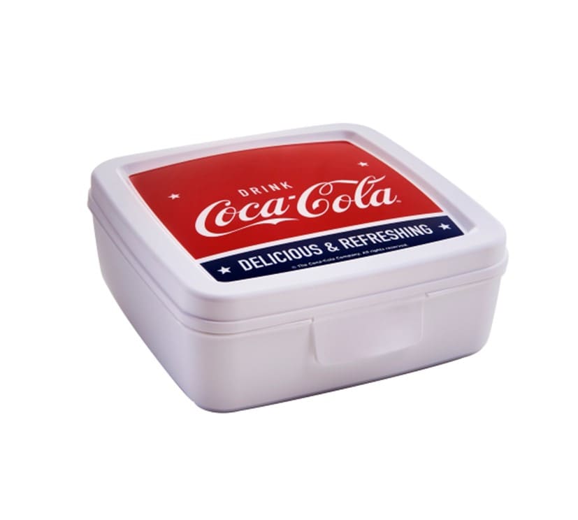 Snips szendvicstartó doboz, 0.5 liter, Coca-cola mintával  14,5 x 14,5 x 5,5cm