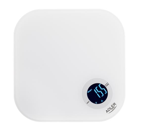 Adler AD3180 üveglapos konyhai fehér mérleg 10 kg súlyhatárig, lcd kijelző