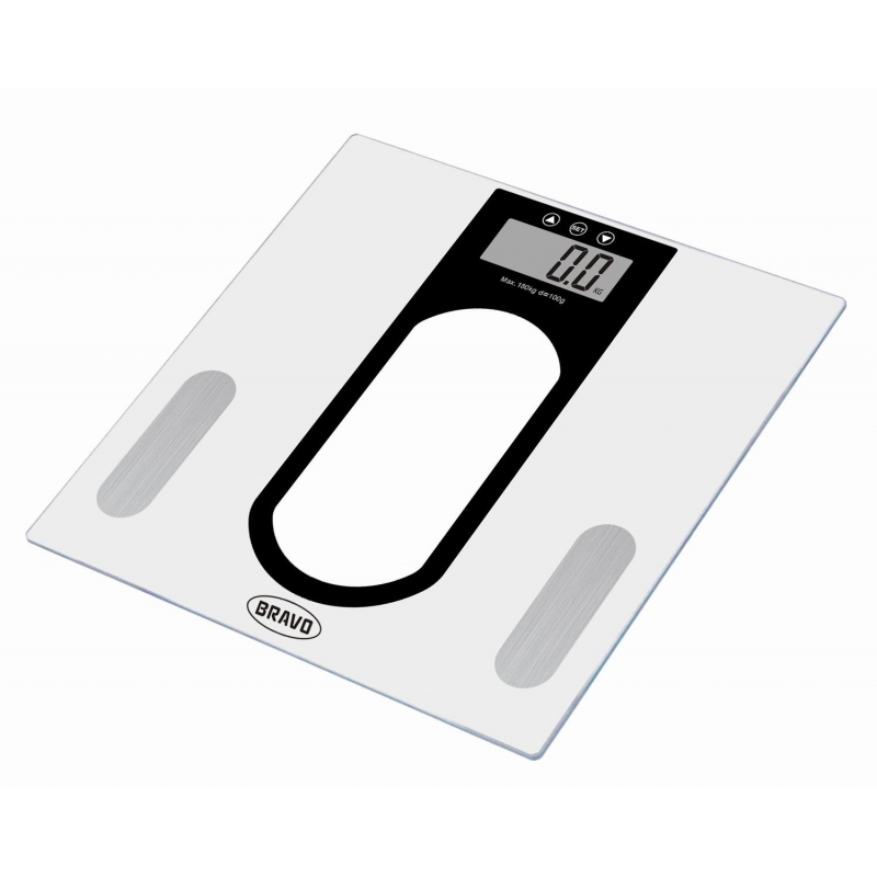 Bravo B-5157 glass LCD kijelzős személymérleg, szürke 150 kg