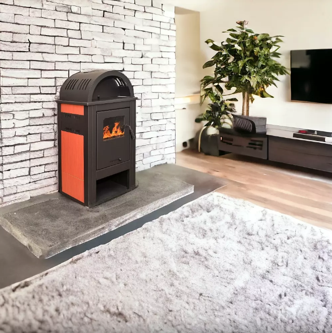 Warnex Termo Elegant LUX íves kandalló piros csempe oldal 8kW