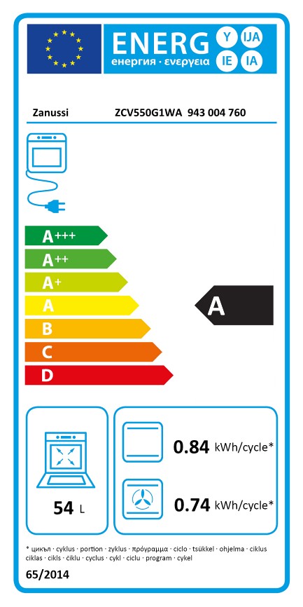 ZANUSSI ZCV550G1WA elektromos tűzhely