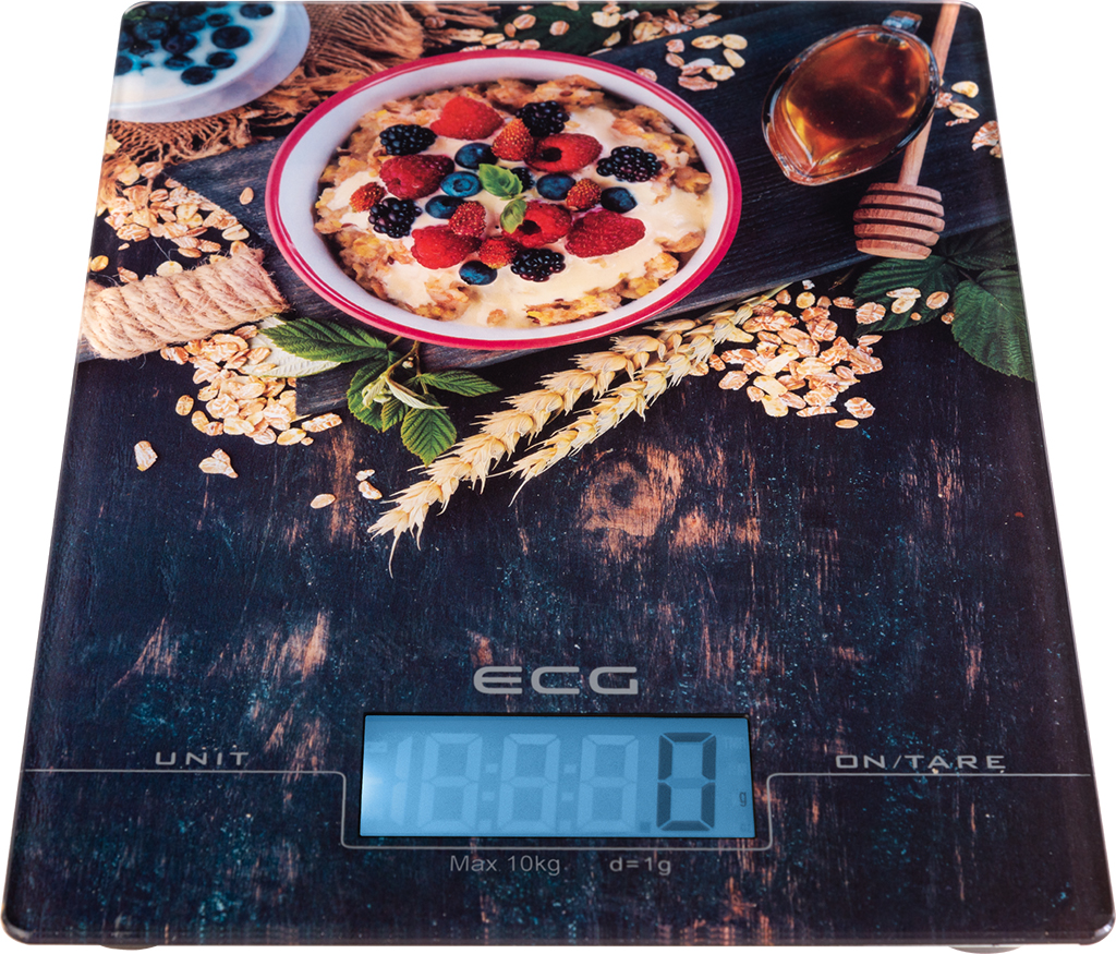 ECG KV1021 konyhai mérleg, 10 kg max. tömeg, nagyméretű LCD kijelző háttérvilágítással