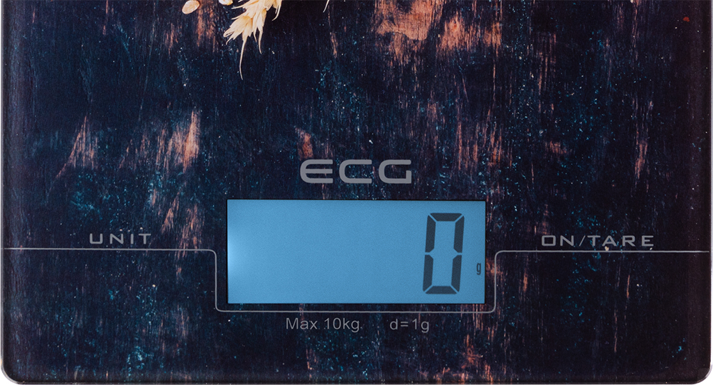 ECG KV1021 konyhai mérleg, 10 kg max. tömeg, nagyméretű LCD kijelző háttérvilágítással