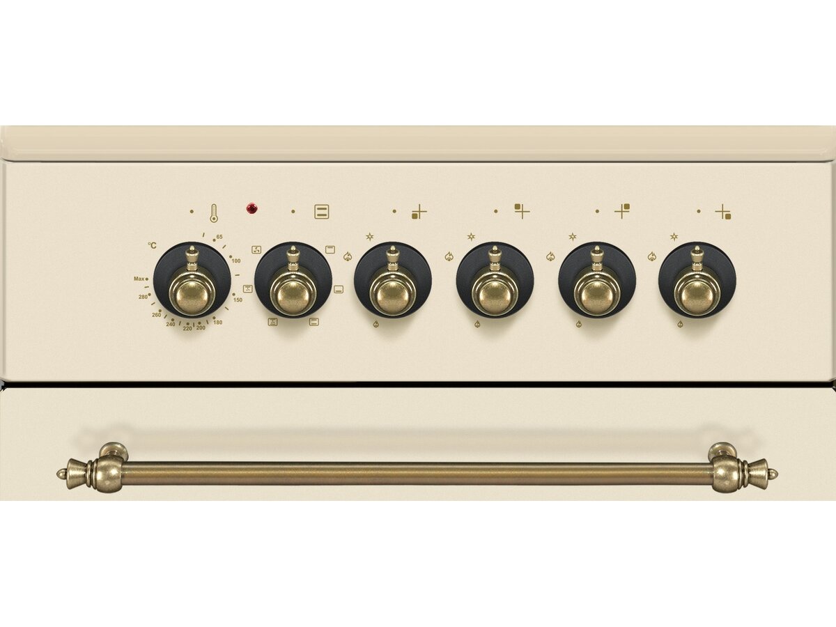 MPM MPM-54-KRM-14 retro bézs kombinált tűzhely 6 funkciós elektromos sütővel 54KRM14 