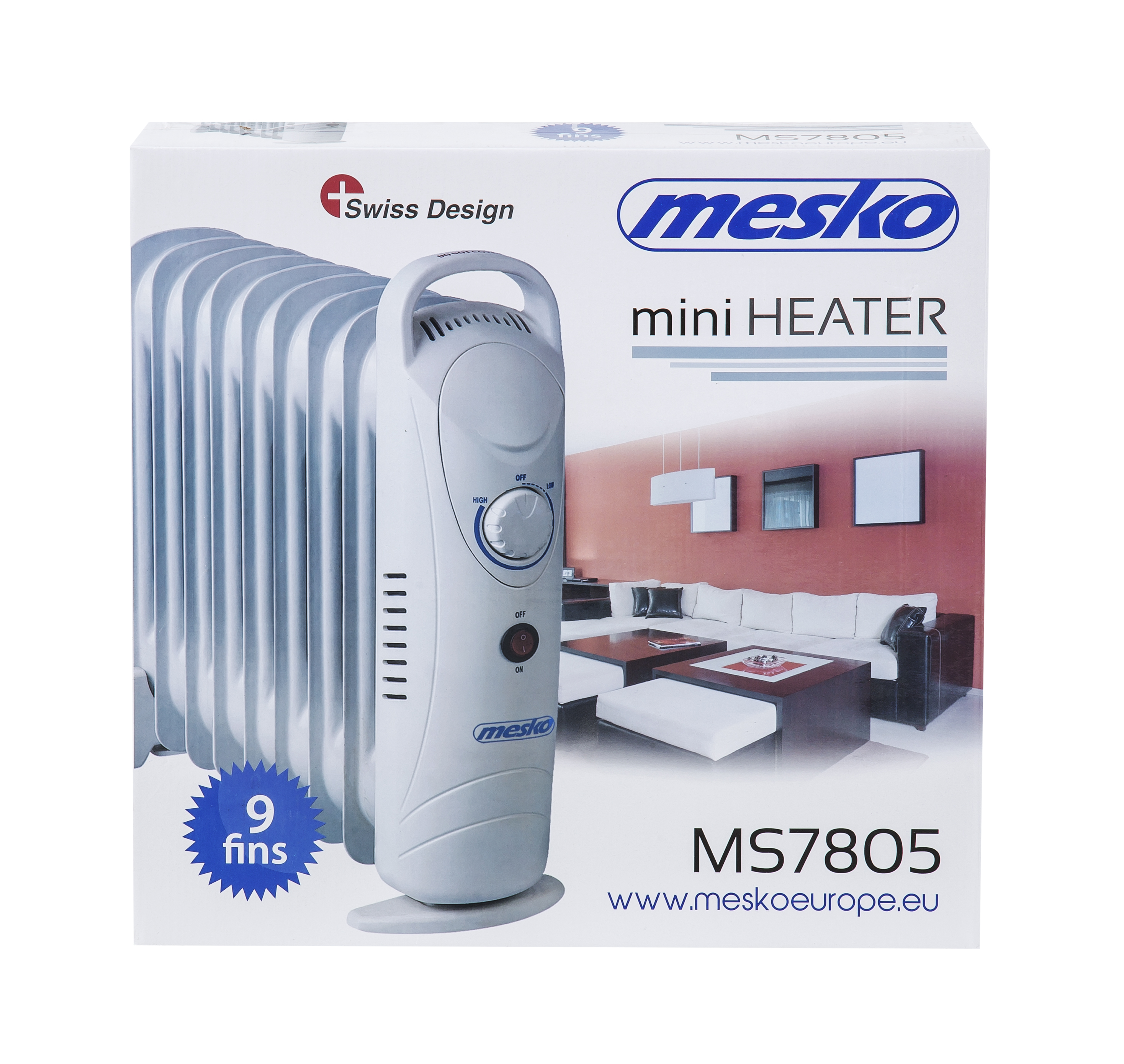 Mesko MS7805 mini olajradiátor 9 tag 1000W 40x 10 x 39 cm