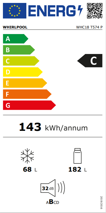 Whirlpool WHC18 T574 P beépíthető Total No Frost alulfagyasztós kombinált hűtőszekrény, MultiFreshbox, Fresh Box+, C kat.,LED kijelző, vakáció mód, Metal Multi flowPrémium belső 177x54x54,5 cm