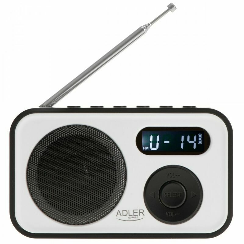 Adler AD1906 PLL hordozható rádió lcd kijelzővel, automatikus hangolás, ébresztő funkció