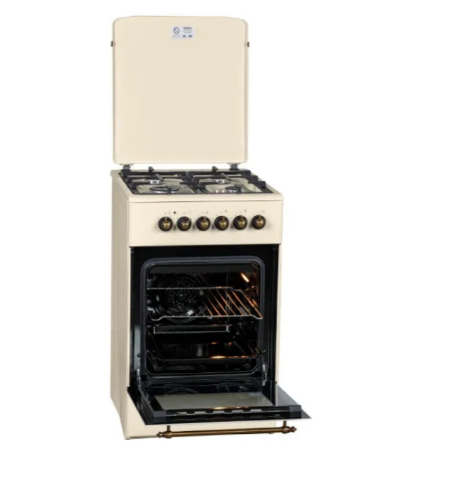 MPM MPM-54-KRM-14 retro bézs kombinált tűzhely 6 funkciós elektromos sütővel 54KRM14 
