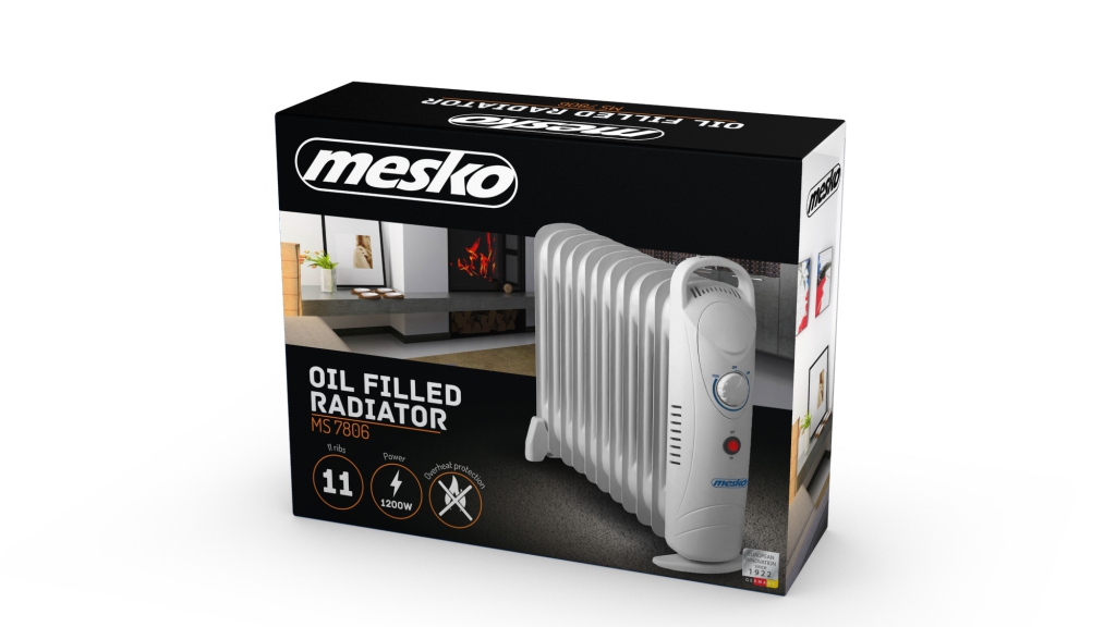 Mesko MS7806 mini olajradiátor 11 tag 1200W 42 x 10 x 40 cm