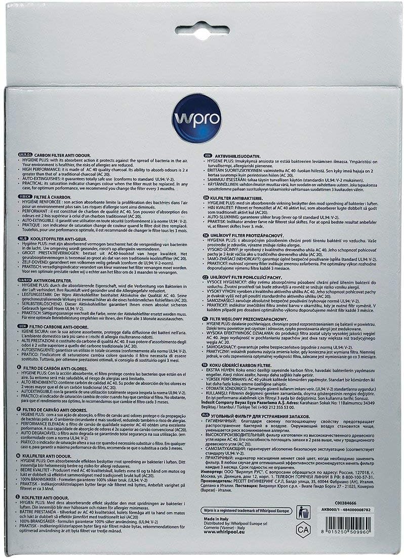 Wpro 484000008782 Whirlpool szénfilter AKR749 elszívókhoz