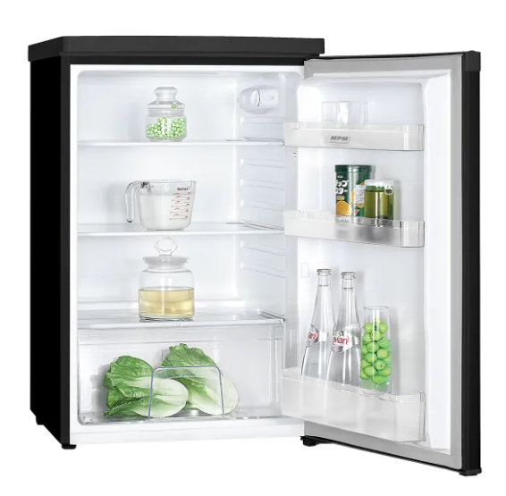 MPM MPM-131CJ-18/AA sötét inox hűtőszekrény fagyasztó nélkül 127 liter 58x55x85 cm levehető tetővel MPM131CJ18AA