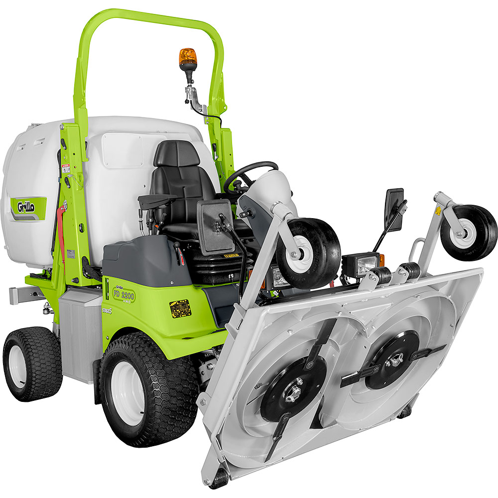 Grillo FD 2200 4WD magas ürítésű frontkaszás fűnyíró traktor,hidrosztatikus váltóval,155 cm-es vágóasztallal és 230cm-es magasságig emelhető gyűjtő kosárral