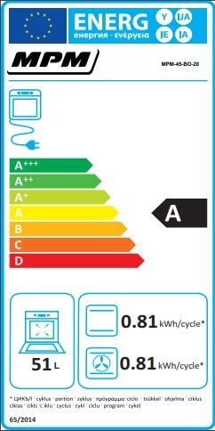 MPM 45cm széles beépíthető elektromos sütő MPM-45-BO-20