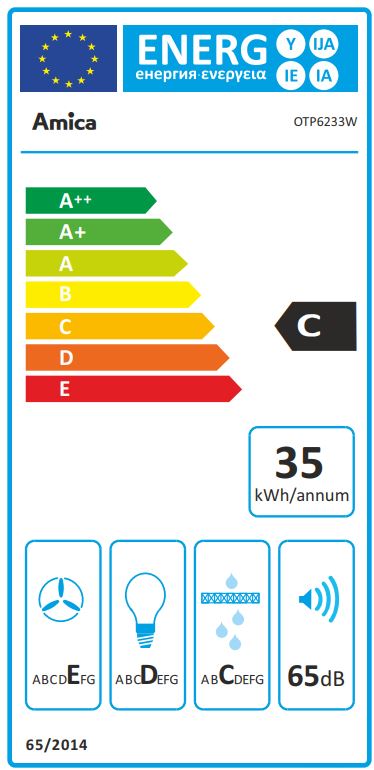 Amica OTP6233W fehér beépíthető 60cm teleszkópos elszívó