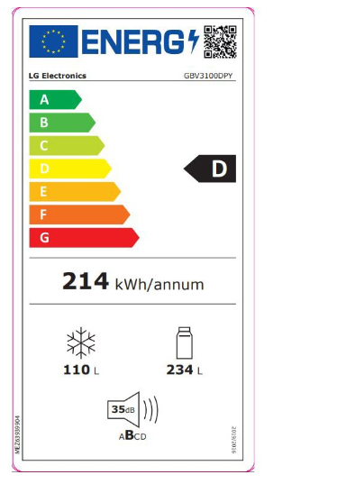 LG GBV3100DPY alulfagyasztós kombinált hűtőszekrény, DoorCooling+™ technológia, 344/110L, 59.5x68.2x186 cm, hamvas matt ezüst szín 