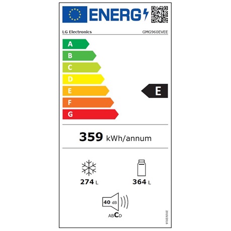 LG GMG960EVEE side by side hűtőszekrény,DoorCooling⁺™, Craft Ice™, Lineáris Inverter Kompresszor,LG ThinQ™ WiFi funkcióval,InstaView™, 364/274L, fémes fekete szín, 91.4x72.9x179.2 cm