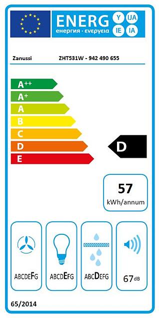 Zanussi ZHT531W konyhai elszívó