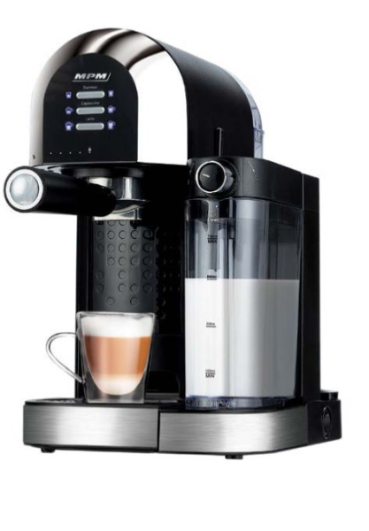 MPM MKW-14 presszó kávéfőző,15bar,1.0L,0.7L tejhabosítóval