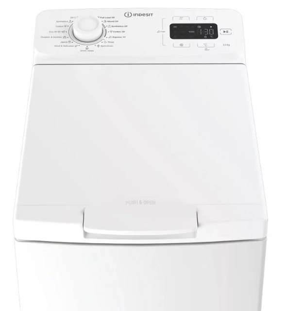 Indesit TI5512EMTEE felültöltős mosógép, 5.5 kg, 40x60x90 cm