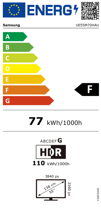 Samsung UE55M70HAUXXH 4K UHD Smart Mini LED TV, 55", 139.7 cm