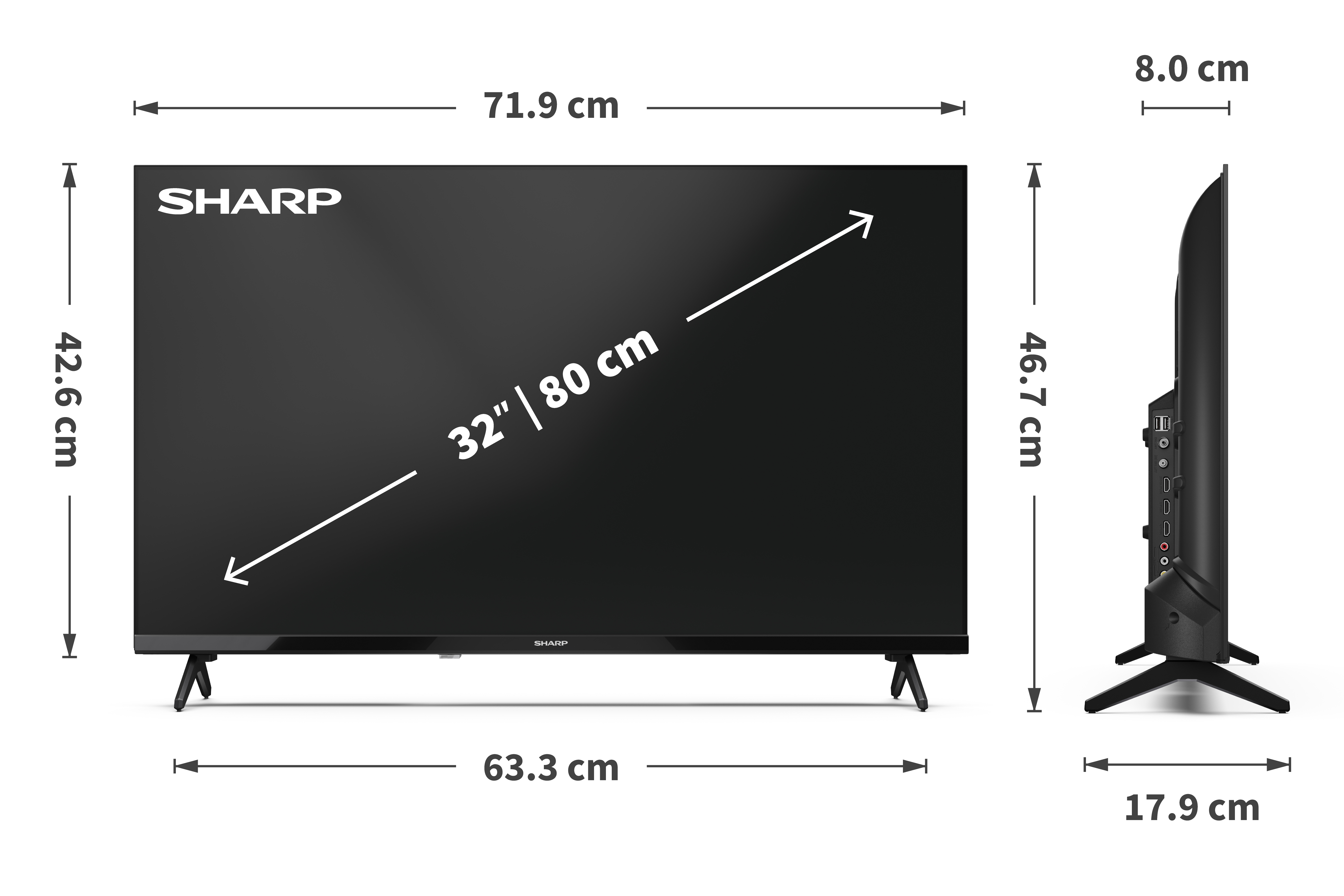 Sharp 32HA1205E HD Ready LED TV, 32", 80 cm 