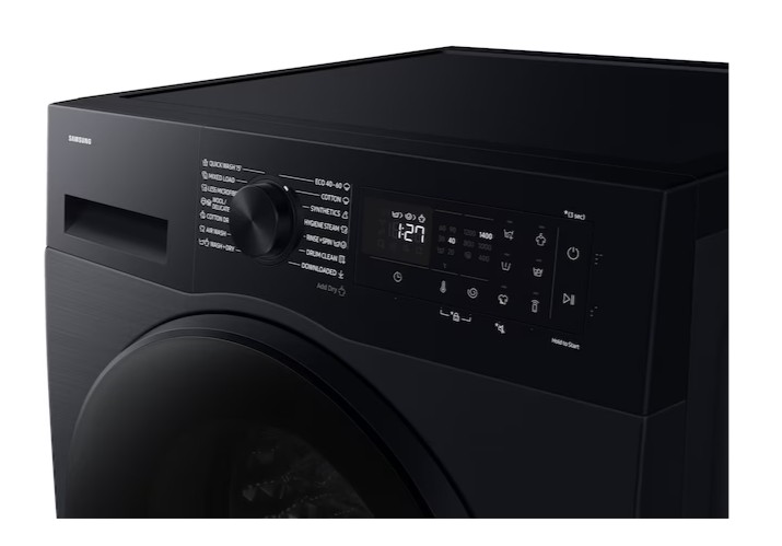 Samsung WD11DG5B15BBLE mosó-szárítógép, gőz, Wifi, 11/6 kg, 60x60x85 cm, fekete szín 