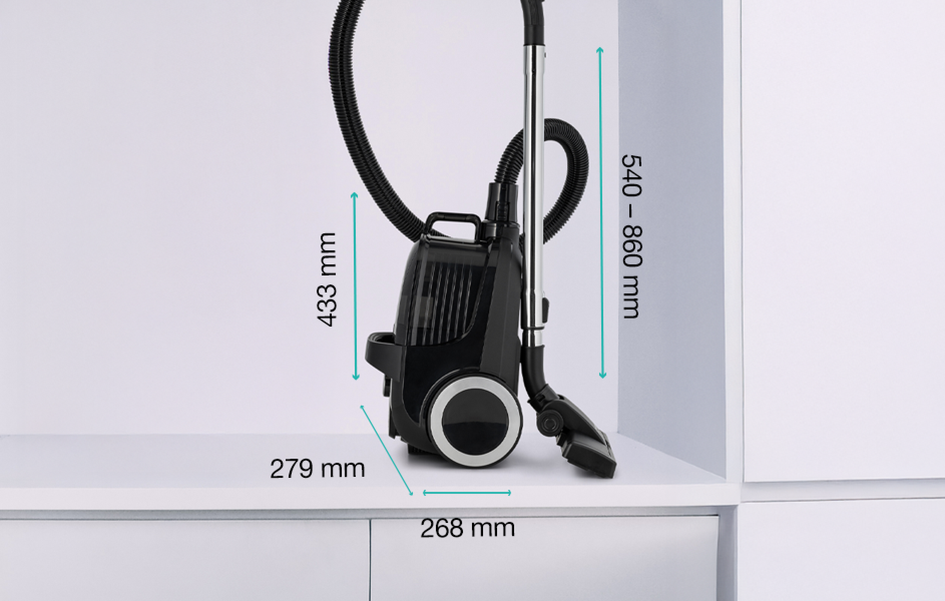 Gorenje VCE01G4AEBK porzsákos porszívó, 800W, fekete szín 