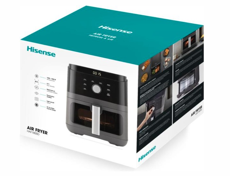 Hisense HAF1800D forrólevegős sütő, 5.7L, 1850W, fekete szín 