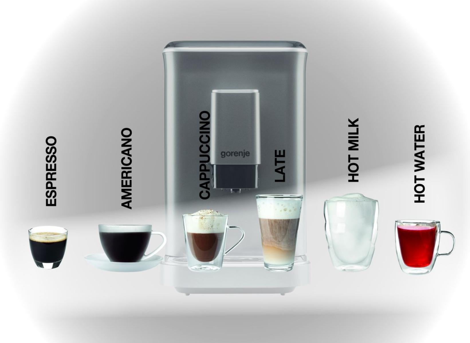 Gorenje GFACM20S automata kávéfőző tejhabosítóval, 1.5L, 1350W