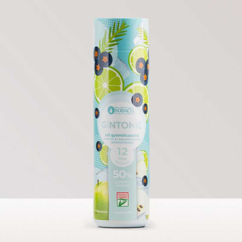 SodaCo gin tonic ízű szörp, alkoholmentes, 500 ml, 1:23 higítási arány