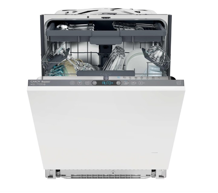 Candy CI4C4F1A teljesen beépíthető mosogatógép, 14 teríték, inverter motor, Wifi, automatikus ajtónyitás, 59.7x55.5x81.8 cm 