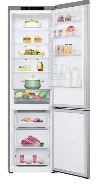 LG GBV22L0EPY No Frost alulfagyasztós kombinált hűtőszekrény, Smart Inverter Kompresszor, 277/110L, prime ezüst, 59.5x68.2x203 cm