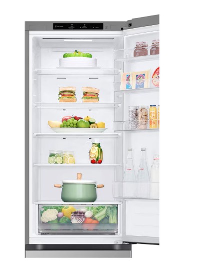 LG GBV22L0EPY No Frost alulfagyasztós kombinált hűtőszekrény, Smart Inverter Kompresszor, 277/110L, prime ezüst, 59.5x68.2x203 cm