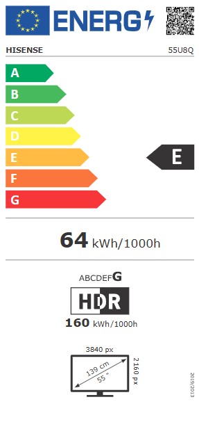 Hisense 55U8Q 4K UHD Smart MINI ULED TV, 55", 139.7 cm
