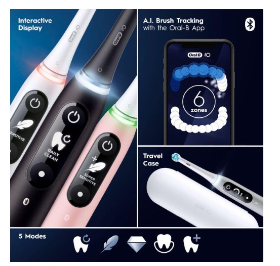 Oral-B iO6 Series Grey Opal elektromos fogkefe 