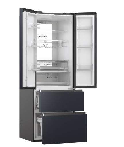 Haier HFW7720ENMB Total No Frost side by side hűtőszekrény, francia ajtós kialakítással, 337/140L, Wifi, 70x67.5x200.6 cm, fekete szín 