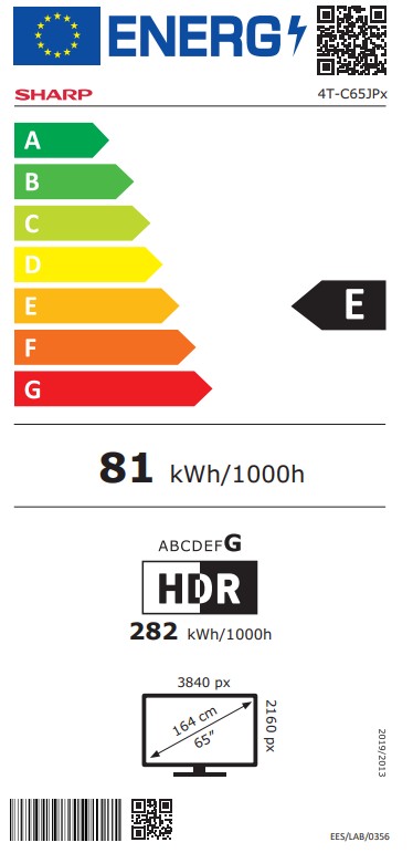 Sharp 65JP7265E 4K UHD Smart QLED MiniLED TV, 65", 165.1 cm 