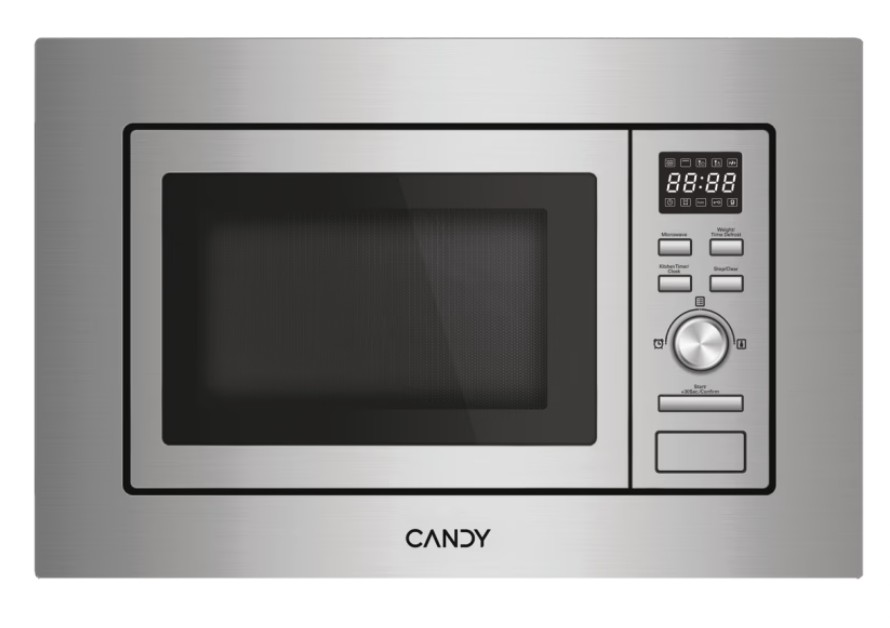 Candy CA38FMW8NG beépíthető mikrohullámú sütő, 17L, 1000W, 59.5x32x38.2 cm, ezüst szín