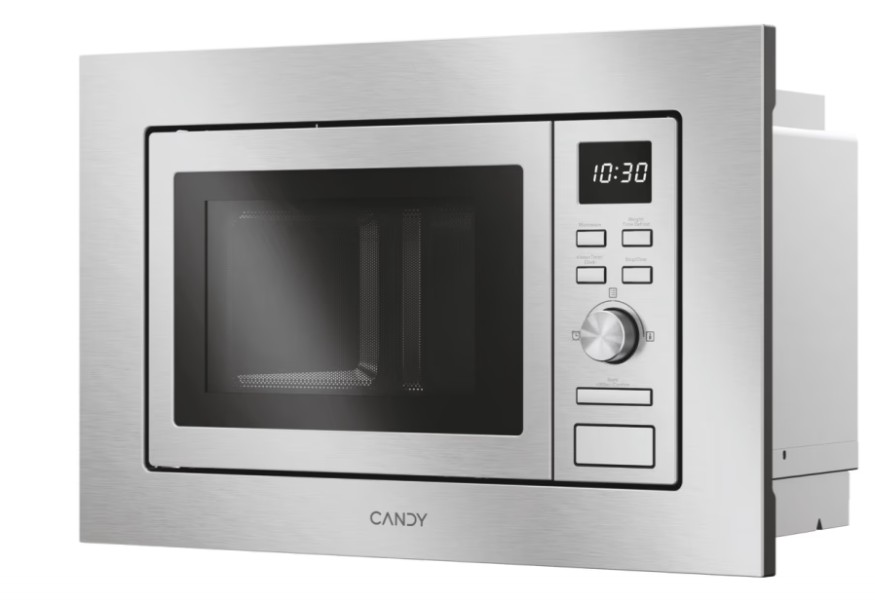 Candy CA38FMW8NG beépíthető mikrohullámú sütő, 17L, 1000W, 59.5x32x38.2 cm, ezüst szín