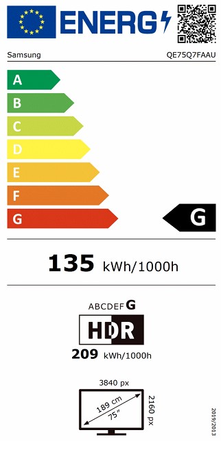 Samsung QE75Q7FAAUXXH 4K UHD Smart QLED TV, 75", 190.5 cm