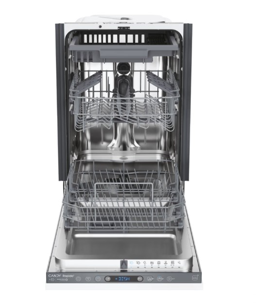 Candy CI1C7SB1FA1 teljesen beépíthető mosogatógép, 11 teríték, inverter motor, 3 kosár, Wifi, automatikus ajtónyitás, 44.8x55.9x81.6 cm