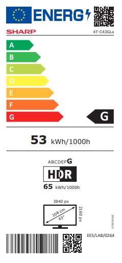 Sharp 43GL4260E 4K UHD Smart LED TV, 43", 109.22 cm 