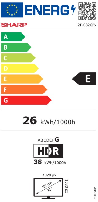 Sharp 32GF3265E Full HD Google Smart QLED TV, 32", 81.28 cm 